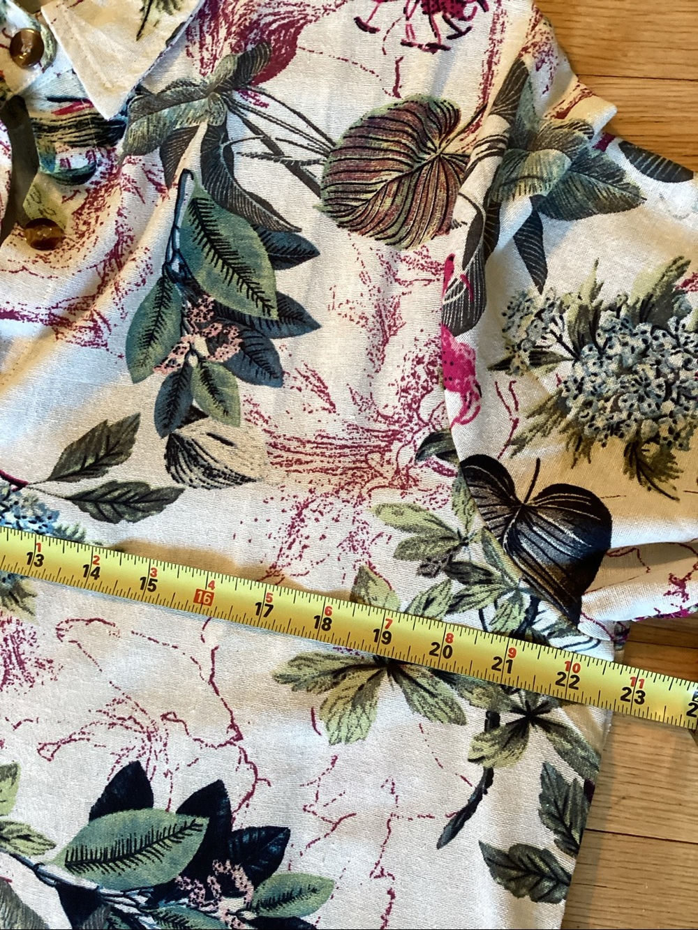 Floral Print Linen/Viscose Maxi Dress With Long Roll Up Sleeves - Picture 6 of 9